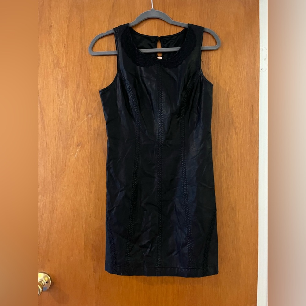 Free People Pleather Black Dress